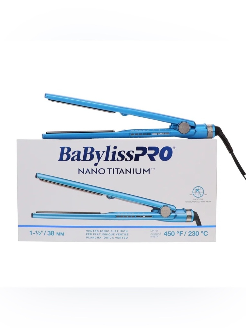 BaBylissPRO Nano Titanium Vented lonic
Flat Iron -1.5"